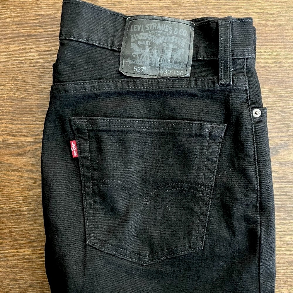 Levi's 527 Slim Bootcut Flex Men's Jeans, Black, 30W x 30L, NWOT